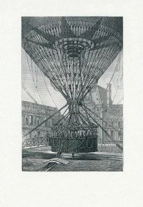 Plataforma de observación panorámica usando un globo aerostático, pub. c.1880 de E. A. Tilly