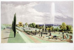 Jardín de la Terraza Inferior, Worsley Hall, pub. por Thomas McLean