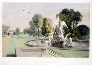 Fuente de San Jorge y el Dragón, Holkham, pub. por Thomas McLean de E. Adveno Brooke