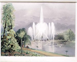 La fuente del caballo de río, Enville, pub. por Thomas McLean de E. Adveno Brooke