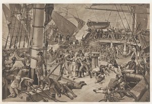 Batalla Naval de Trafalgar, 1805 Batalla de Trafalgar (título sobre objeto) de E. Albert and Co.