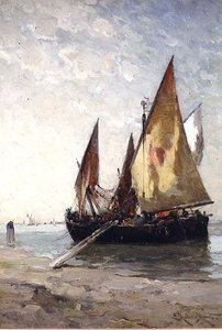 Barcos de pesca amarrados en la playa
