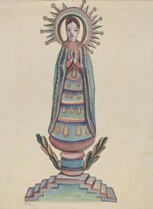 Nuevo México, "Bulto", Figura de Madera Policromada de E. Boyd