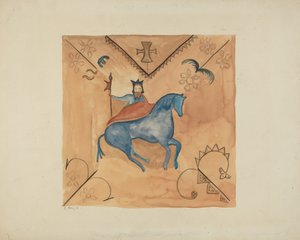 San Jorge pintado en piel de ciervo de E. Boyd