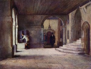 Eton: The Cloisters (litografía en color) de E. D. Brinton