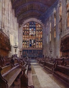 Eton: Capilla superior (litografía en color) de E. D. Brinton