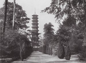 Jardines de Kew, hacia 1900 (foto en blanco y negro) de E. J. Wallis