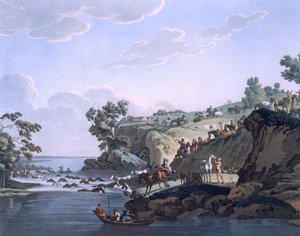 Caballos cruzando un río, 1812-13 de E. Karnejeff