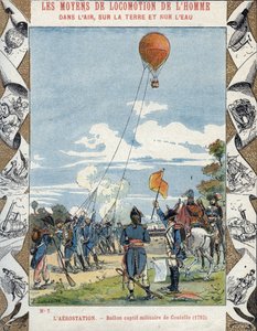 Globo construido por el ingeniero francés Jean Marie Joseph (Jean-Marie-Joseph) Coutelle (1748-1835) para los ejércitos revolucionarios franceses para espiar a sus enemigos de E. Letellier