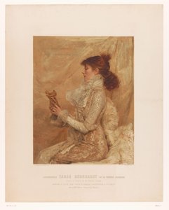 Retrato de Sarah Bernhardt Mademoiselle Sarah Bernhardt de la comedia francesa (título sobre objeto)
