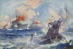 Hundimiento del submarino alemán U-15 por el HMS Birmingham