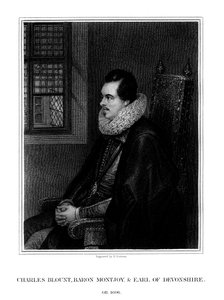Charles Blount, 1er Conde de Devon, cortesano y soldado inglés, 1827 de E. Scriven