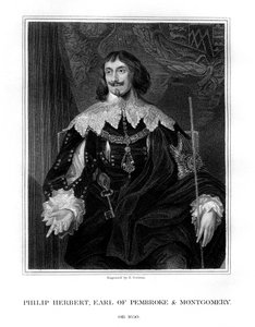 Philip Herbert, IV Conde de Pembroke, cortesano y político, 1828 de E. Scriven