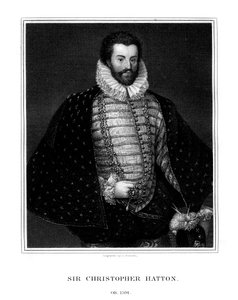 Sir Christopher Hatton, político inglés, 1827