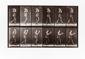 Hombre quitándose el sombrero, Placa 44 de Animal Locomotion de Eadweard Muybridge