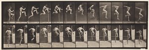 Placa 153. Saltando; Salto alto en carrera (zapatos) de Eadweard Muybridge