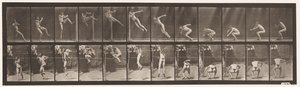 Placa 157. Saltando; salto alto con giro corriendo de Eadweard Muybridge