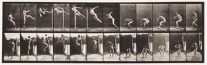 Placa 158. Saltando; Salto Alto con Giro Corriendo (Zapatos) de Eadweard Muybridge