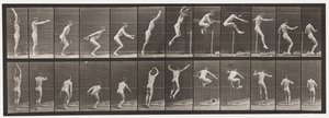 Placa 161. Saltando; Salto Alto de Pie de Eadweard Muybridge