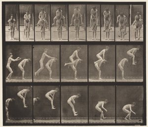 Placa 167. Saltando; Sobre la espalda de un niño (Salto de rana) de Eadweard Muybridge