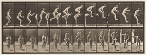 Placa 168. Saltando; Sobre la espalda de un niño (Salto de rana) de Eadweard Muybridge