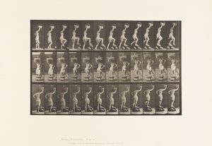 Placa 179. Pisando y Pasando sobre una Roca, una Cesta en la Cabeza de Eadweard Muybridge