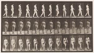 Placa 24. Caminando, con zapatos de tacón alto de Eadweard Muybridge