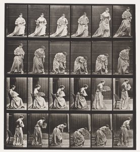 Placa 250. Levantándose de la Silla, Agachándose y Levantando un Pañuelo de Eadweard Muybridge