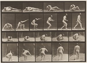 Placa 258. Levantándose del suelo y caminando de Eadweard Muybridge
