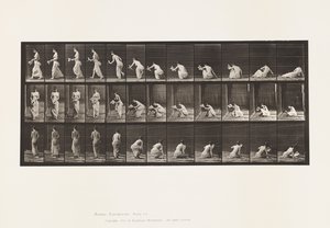 Placa 271. Levantándose del suelo con un papel en la mano izquierda de Eadweard Muybridge