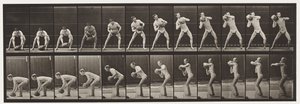 Placa 318. Levantando una roca de 75 libras, 1872-1885 de Eadweard Muybridge