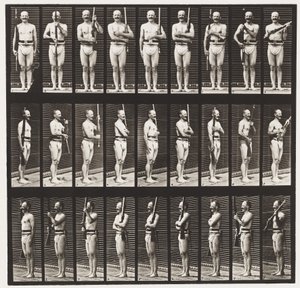 Placa 353. Apoyo de armas y armas portátiles de Eadweard Muybridge