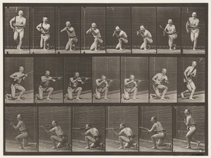 Placa 356. Arrodillado, disparando y levantándose de Eadweard Muybridge