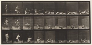 Placa 358. Acostado de espaldas y disparando, 1872-1885 de Eadweard Muybridge