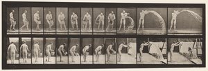 Placa 399. Vaciando un cubo de agua, 1872-1885 de Eadweard Muybridge