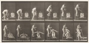 Placa 406. Dos Modelos, 8 Vertiendo Cubo de Agua sobre 1 de Eadweard Muybridge