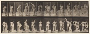 Placa 428. Aseo; Dos modelos, 1 desnudándose 8, 1872-1885 de Eadweard Muybridge