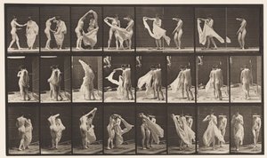 Placa 429. Aseo; Dos modelos, 1 desnudándose 8, 1872-1885 de Eadweard Muybridge