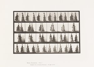 Placa 45. Caminando Dos Modelos Encontrándose y Girando Parcialmente de Eadweard Muybridge