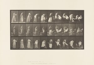 Placa 497. Fases diversas del tocador, 1885 de Eadweard Muybridge