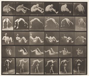 Placa 522. A, 97 Saltando; B, 98 Voltereta; C, 98 Salto Mortal de Eadweard Muybridge