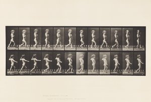 Placa 540. A, Piernas arqueadas; niño; B, Caries espinal; niña caminando de Eadweard Muybridge