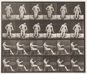 Placa 545. Convulsiones inducidas artificialmente; A, B, Mientras está sentado de Eadweard Muybridge