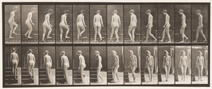 Placa 98. Girando y subiendo escaleras de Eadweard Muybridge