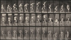 Lámina número 171. Subir a un caballete, saltar y girar de Eadweard Muybridge
