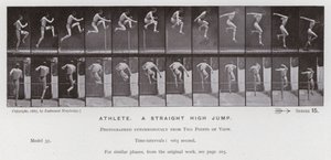 La figura humana en movimiento: Atleta, salto alto recto de Eadweard Muybridge