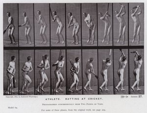 La figura humana en movimiento: Atleta, bateando en cricket