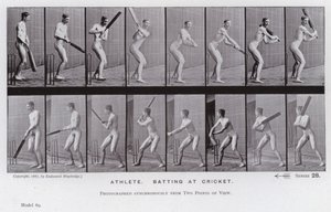 La figura humana en movimiento: Atleta, bateando en cricket de Eadweard Muybridge