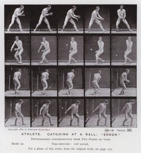 La figura humana en movimiento: atleta atrapando una pelota, "error" de Eadweard Muybridge