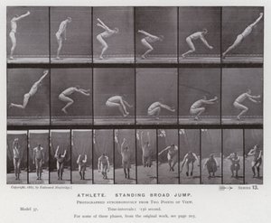La figura humana en movimiento: Atleta, salto de longitud en pie de Eadweard Muybridge